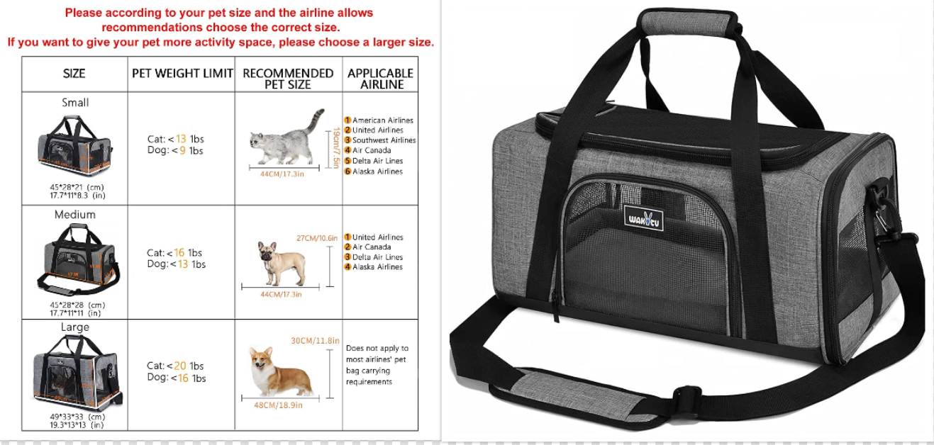 Wakytu Pet Carrier approved by Alaska Airlines